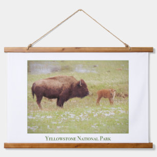 Bison and Calf Yellowstone National Park  Hanging Tapestry