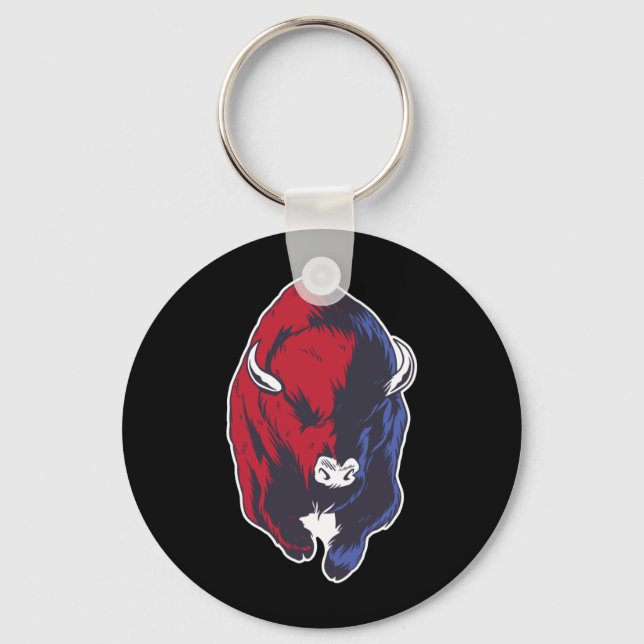 Bison Animal - American National Buffalo Key Ring (Front)