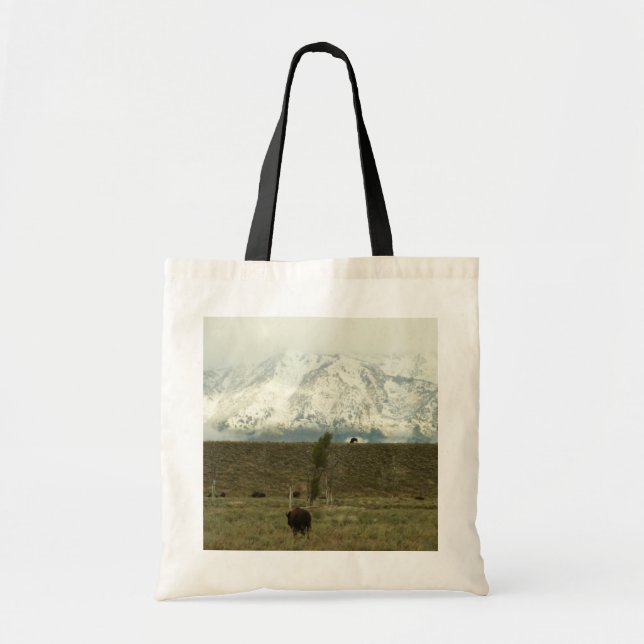 Bison at Grand Teton National Park Photography Tote Bag (Front)