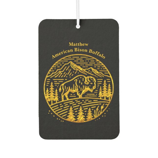 Bison at Sunset in Mountain Landscape Car Air Freshener (Front)