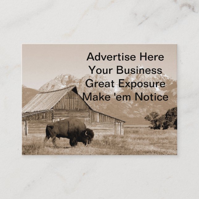 Bison/Barn Sepia Business Card (Front)