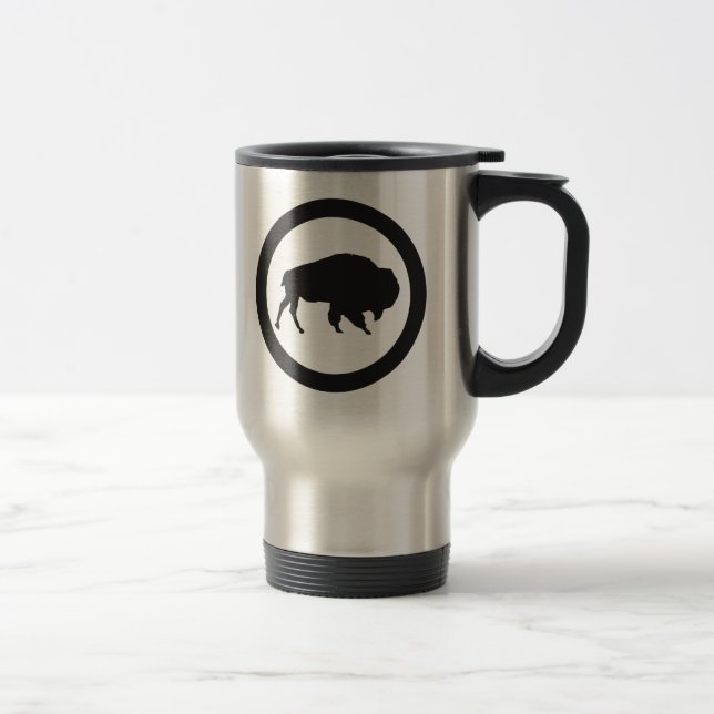 Bison Bay 15 oz Stainless Steel  Travel Mug (Right)