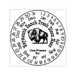 Bison Beef Perpetual Calendar Freshness Date #3S Self-inking Stamp