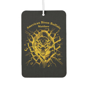 Bison Breaks Through a Wall in a Dynamic Display Car Air Freshener