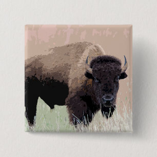 Bison / Buffalo 15 Cm Square Badge