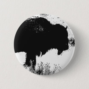 Bison - Buffalo 6 Cm Round Badge