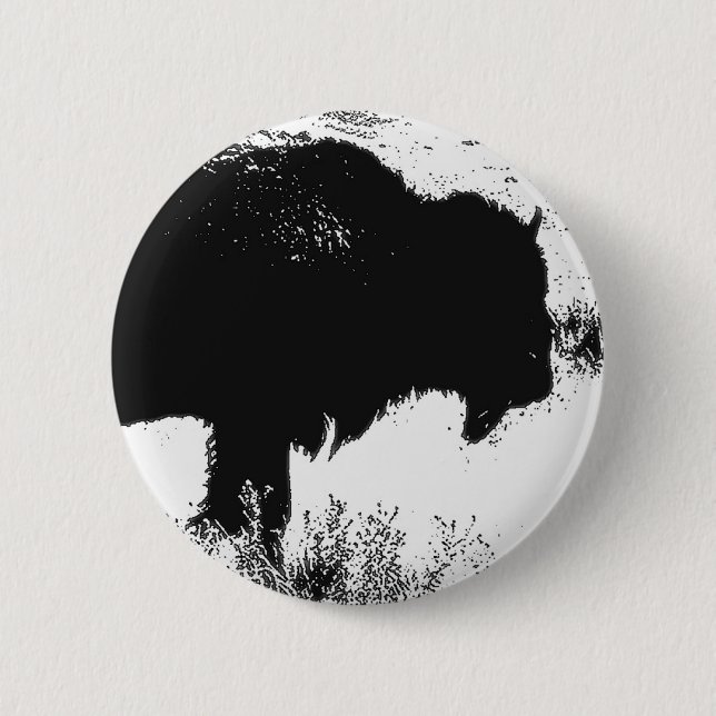 Bison - Buffalo 6 Cm Round Badge (Front)
