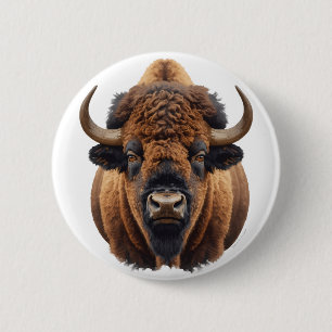 Bison / Buffalo 6 Cm Round Badge