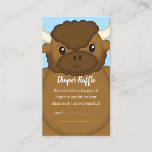 Bison Buffalo Baby Shower Blue Enclosure Card