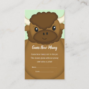 Bison Buffalo Baby Shower Enclosure Card