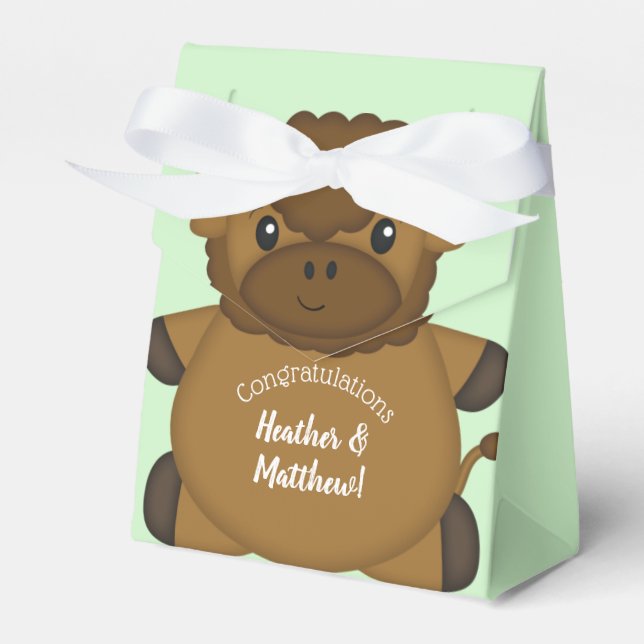 Bison Buffalo Baby Shower Favour Box (Front Side)