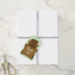 Bison Buffalo Baby Shower Gift Tags