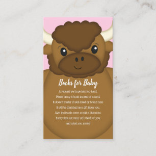 Bison Buffalo Baby Shower Pink Enclosure Card