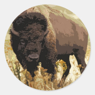 Bison / Buffalo Classic Round Sticker
