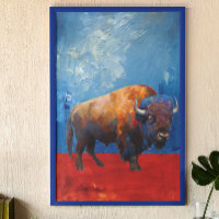 Bison Buffalo Colourful Abstract Modern Painting
