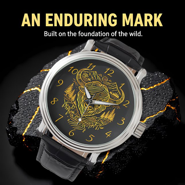 Bison Buffalo Illustration in a Scenic Landscape Watch (Creator Uploaded)