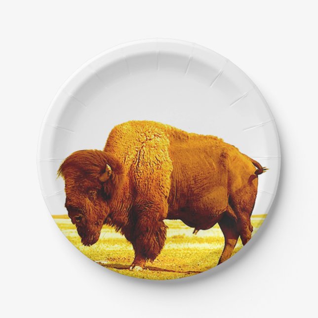 Bison / Buffalo Paper Plate (Front)