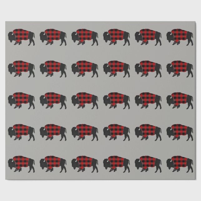 Bison Buffalo Plaid Wrapping Paper (Seam)