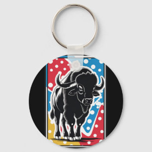 Bison - Buffalo Pop Art Key Ring