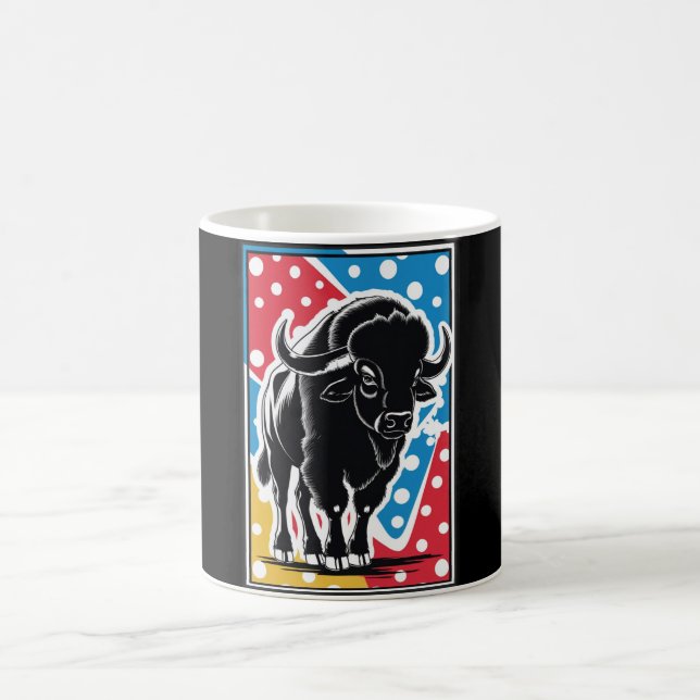 Bison - Buffalo Pop Art Vintage Retro Coffee Mug (Center)