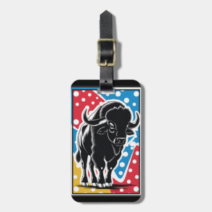Bison - Buffalo Pop Art Vintage Retro Luggage Tag