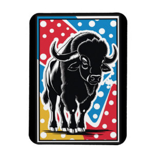 Bison - Buffalo Pop Art Vintage Retro Magnet