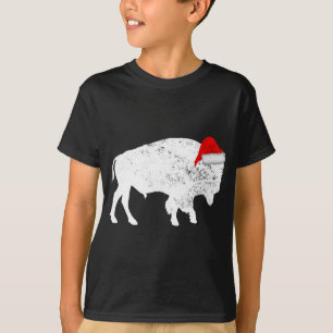 Bison Buffalo Santa Hat - Christmas Pajama T-Shirt