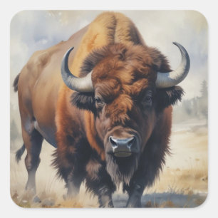Bison / Buffalo Square Sticker