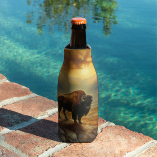 Bison Buffalo Sunset View Bottle Cooler