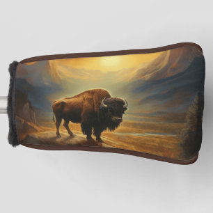 Bison Buffalo Sunset View Painting Golf Head Cover