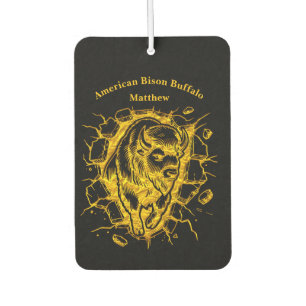 Bison Bursting Through a Wall Car Air Freshener