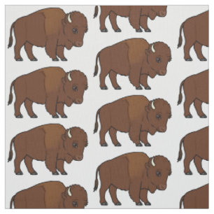 Bison Cartoon Fabric
