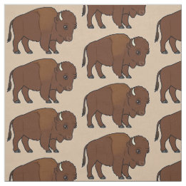 Bison Cartoon Fabric