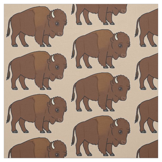 Bison Cartoon Fabric (Swatch)