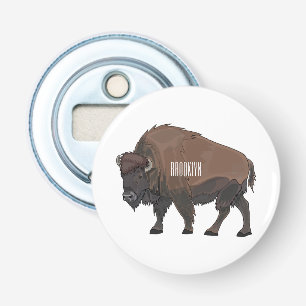 Bison cartoon illustration bottle opener