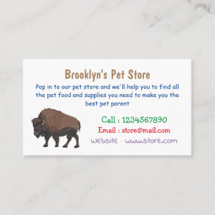 Bison cartoon illustration business card
