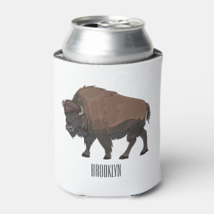 Bison cartoon illustration can cooler