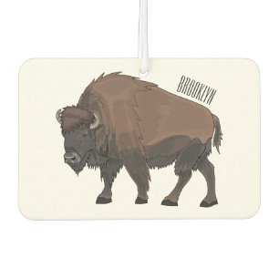 Bison cartoon illustration car air freshener