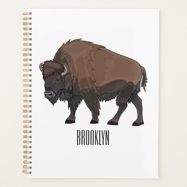 Bison cartoon illustration planner (Front)