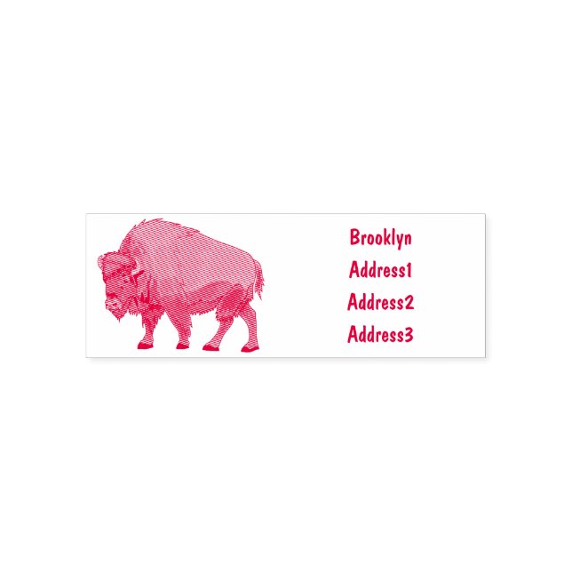 Bison cartoon illustration self-inking stamp (Design)