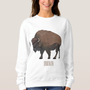 Bison cartoon illustration sweatshirt