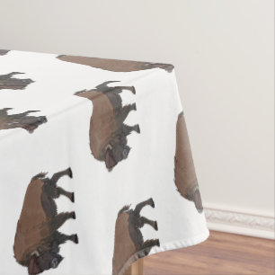 Bison cartoon illustration tablecloth