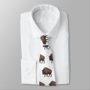 Bison cartoon illustration tie