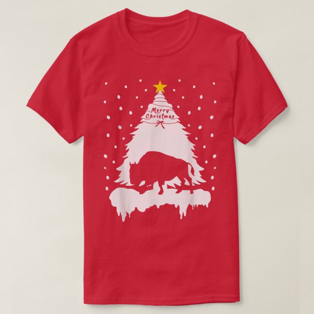 Bison Christmas Tree For Family Men Women  Xmas 20 T-Shirt (Design Front)