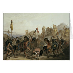 Bison-Dance of the Mandan Indians in front of thei