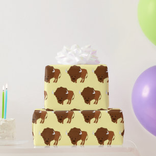 Bison Design Any Background Colour Wrapping Paper