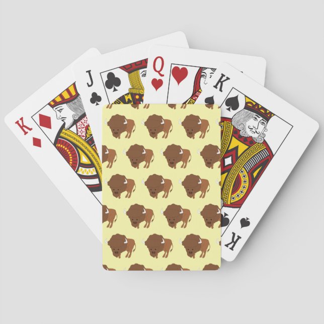 Bison Design Any Colour Background Playing Cards (Back)
