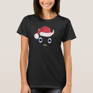 Bison Face Animal Big Cute Face Costume Christmas T-Shirt
