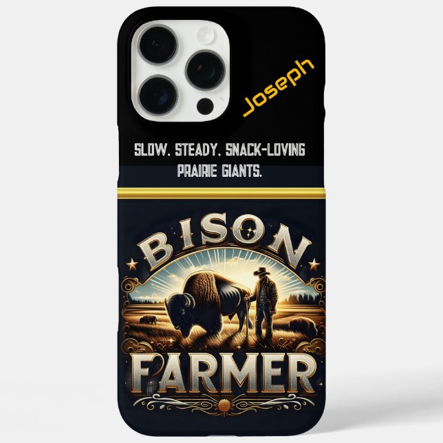 Bison Farmer Tending to His Herd at Dusk Case-Mate iPhone Case (Back)