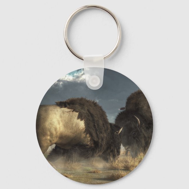 Bison Fight Key Ring (Front)